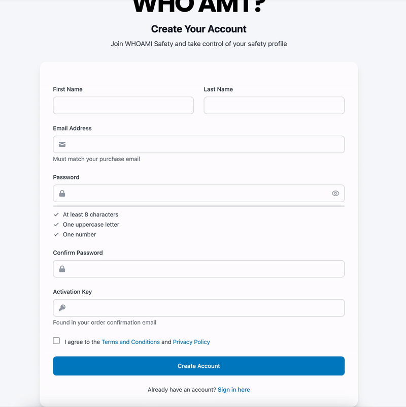 Account Creation
